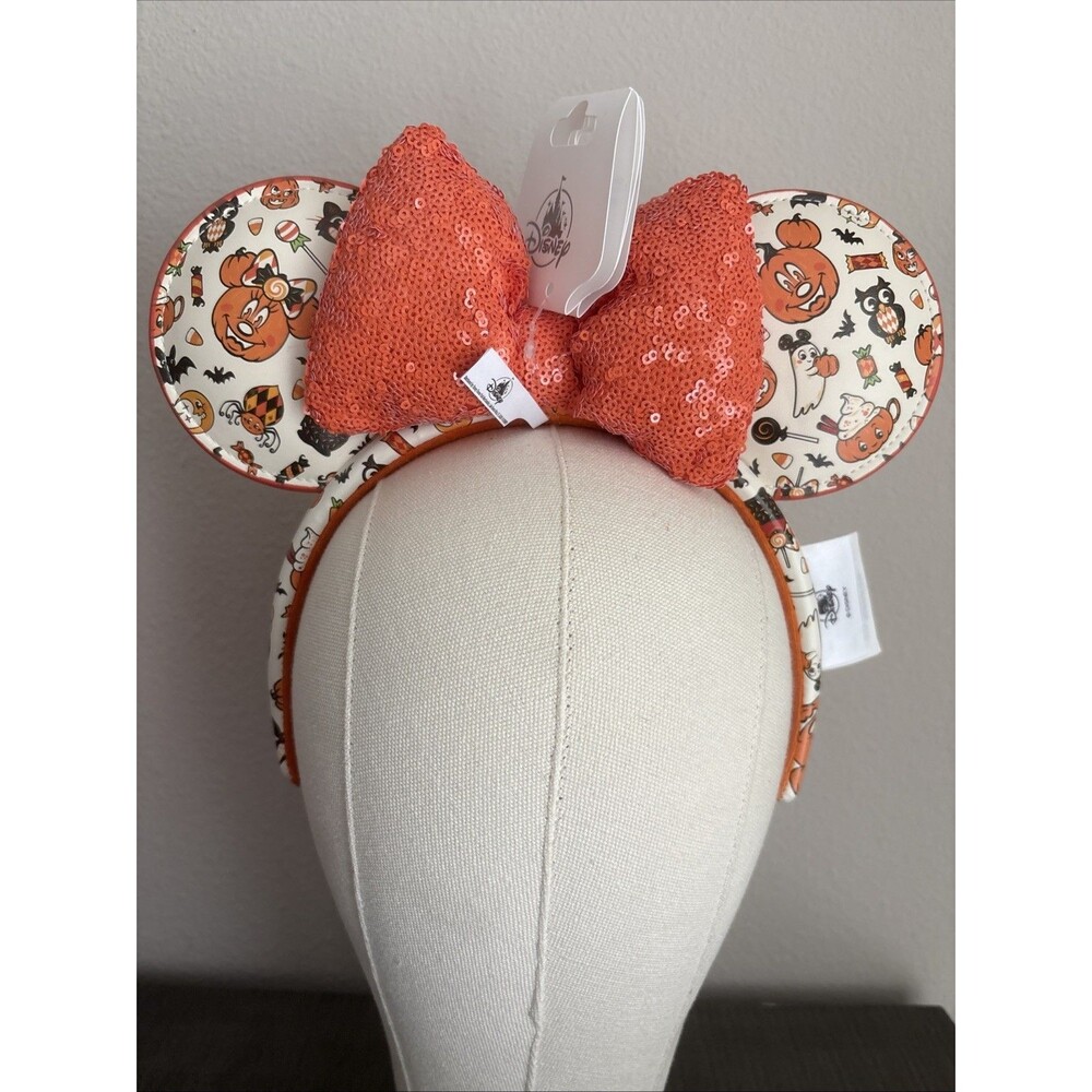 Disney Parks Halloween Sweets Pumpkins Ghosts Minnie Ears Headband 2026 NEW